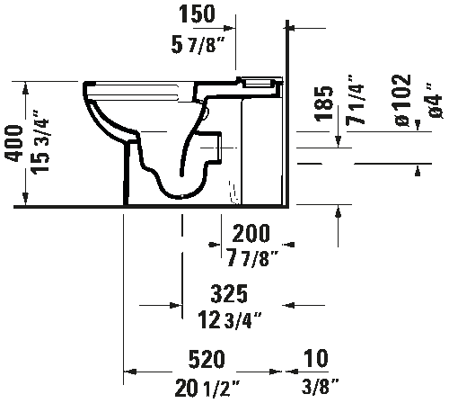 Duravit No.1 Close coupled toilet pan open back white horizontal outlet floor st - Picture 5 of 10