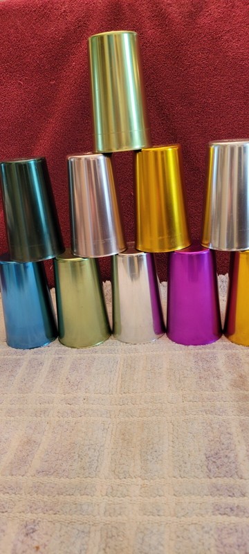 Vintage Bascal Aluminum Tumblers Set (10) 10 oz. Made in Italy