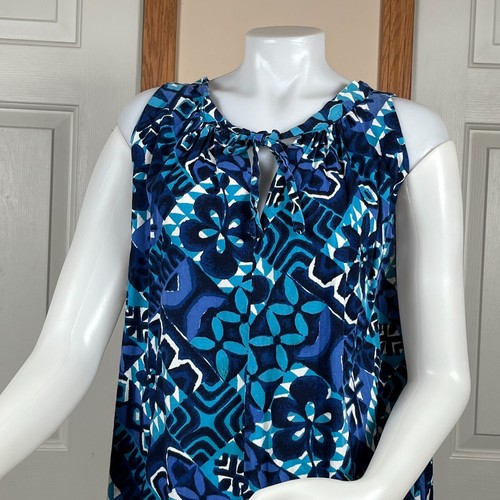 Vintage Made In Hawaii Hawaiian Ladies Dress Large A-Line Sleeveless Geometric - Picture 2 of 7