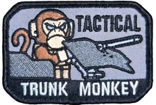 MSM TACTICAL TRUNK MONKEY MILSPEC MONKEY MILITARY SWAT B&W MORALE HOOK PATCH