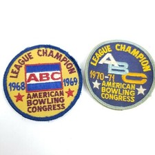 Lot of 2 ABC BOWLING LEAGUE CHAMPION AMERICAN CONGRESS PATCHS 1970-71 1968-69
