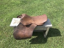 Vintage English Leather Saddle Big Horn Saddl...