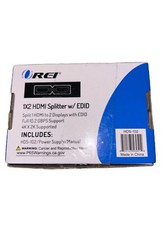REI HDS-102 1x2 HDMI Splitter With EDID 10.2 GBPS Support Includes Power Supply