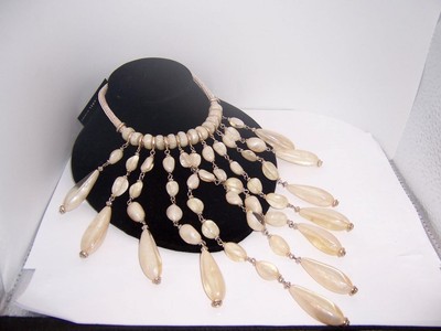 BLACK LABEL BY CHICO'S NWT FAUX PEARL TASSEL NECKLACE BEAUTIFUL $125