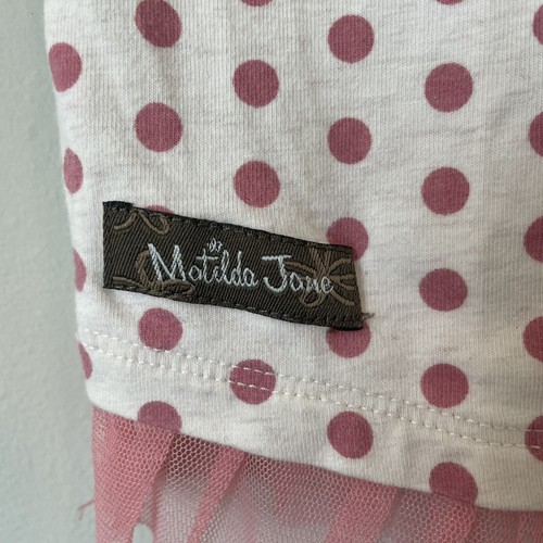 Matilda Jane Shirt Polka Dot Pink Ruffle Size 6 Lunar Fable Top Once Upon A Time - Picture 3 of 9