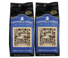 100 Kona Coffee Whole Bean - Coffees of Hawaii - Kona Nightingale 8 oz 2bag