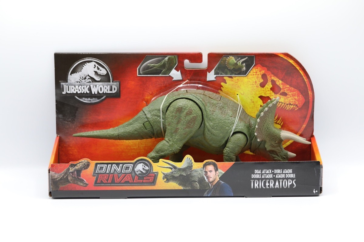 2018 Mattel Jurassic World Dino Rival Dual Attack Triceratops