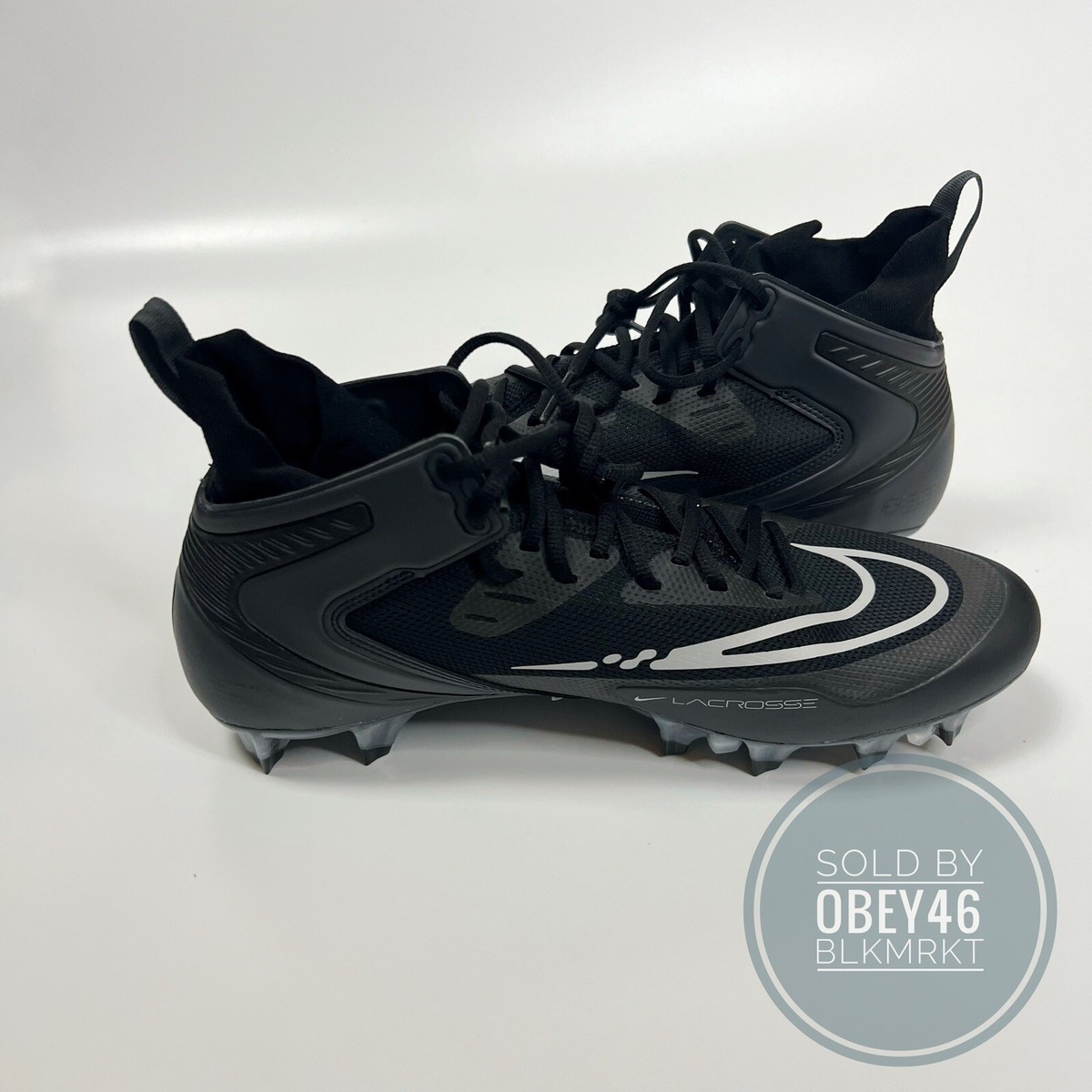 Nike Alpha Huarache 8 Elite Lacrosse LAX Mens Size Black CW4440-011 NEW nike-alpha-huarache-8-elite-  main image 3