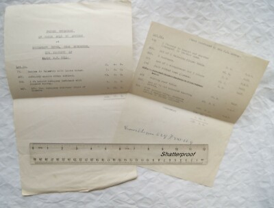 c1955 Liste der Gegenstände, die bei einer Auktion im Goodameavy House, Roboroughm, Rowney gekauft wurden