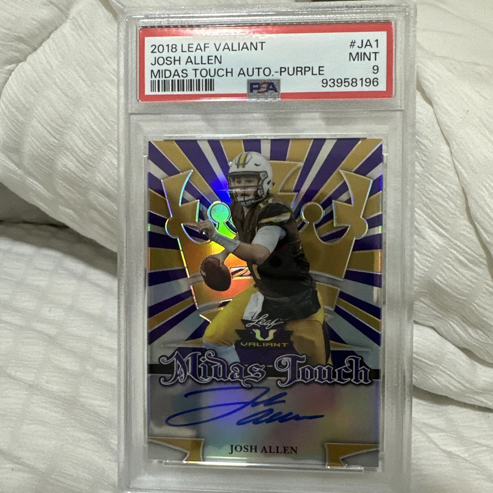 Josh Allen Leaf Valiant Midas Touch Autograph #JA1 Purple