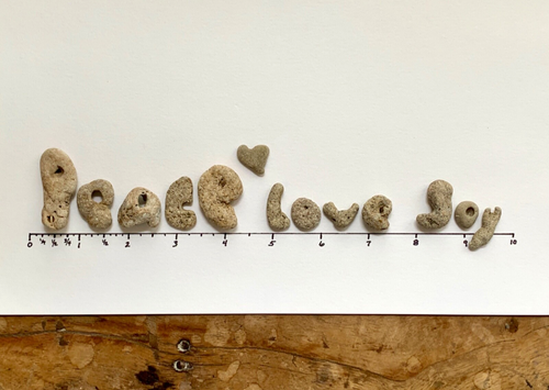 Natural Letter Shaped Rocks PEACE LOVE JOY ❤️Beach Word Stones pebble art hag US
