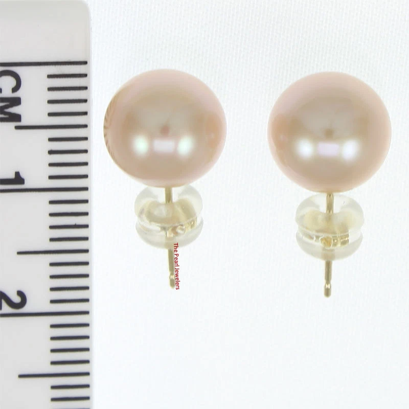 AAA 9–9.5 mm High Luster Lavender Cultured Pearl Stud Earrings - Image 4 of 4