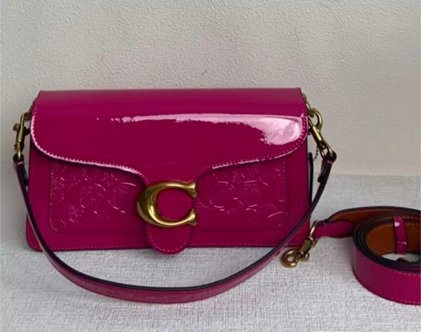 COACH Tabby Shoulder 26 In Signature Leather Purple CM554 Outlet