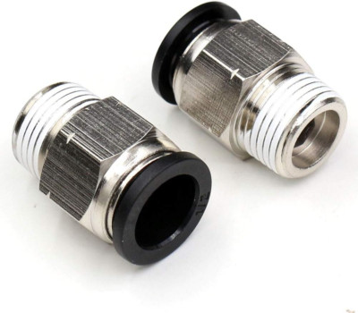 1/2'' Push-to-Connect Air Fittings with 3/8'' NPT Male Connector, 2 Pack