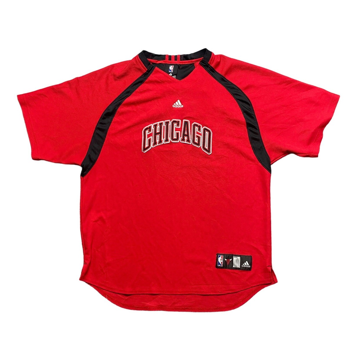 Vintage 90s Chicago Bulls NBA Adidas Warm Up Jersey Shirt Sz L/XL