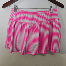 Coolibar Sun Protection Wavecatcher Striped Swim Skirt 03894 Girls Pink/White Si