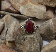 Ruby Solid 925 Sterling Silver Band Statement Ring Handmade Ring All Size -U-14