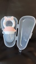 Baby Food Feeder Fruit Food Silicone Nipple Teething Toy Reusable Aching, Pink