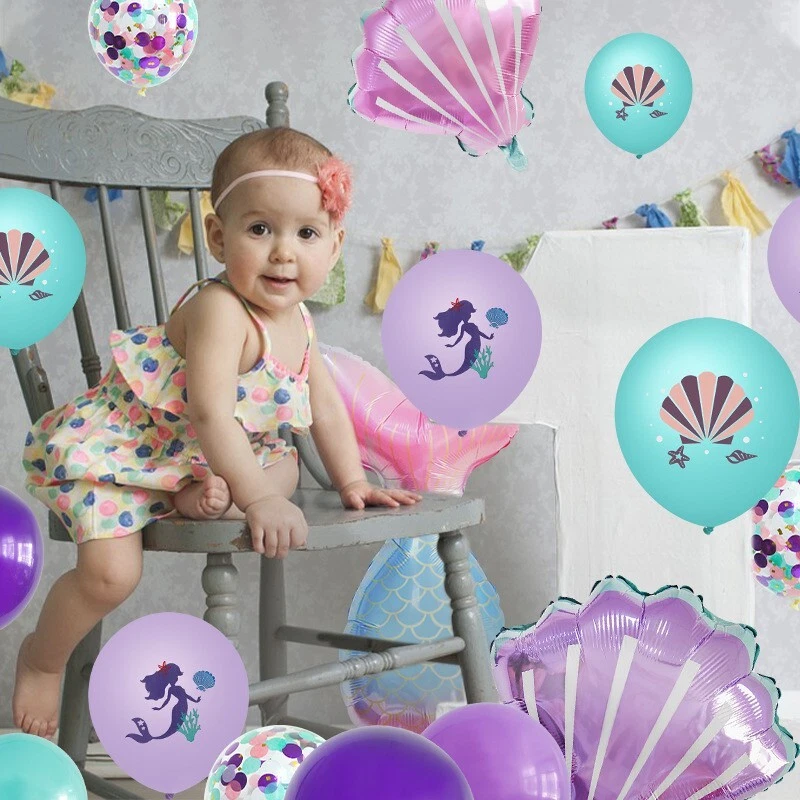 New Mermaid Tail Balloon Set Party Supplies Kids Girls Birthday Decoration - image 4 of 4