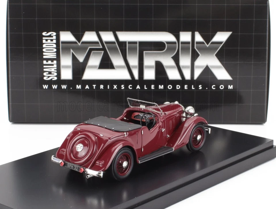 ROVER 12hp (P1) TOURER CABRIOLET bordeaux de 1934 au 1/43 de Matrix MX41706-132 - Photo 2/2