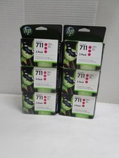 HP 711 CZ135A 3 pack 29ml Magenta DesignJet Ink NEW ALL SEALED LOT OF 6