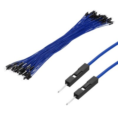 Male to Male 1Pin Breadboard Jumper Wire 2.54mm Pitch Cable 30cm 100 Pcs,Blue