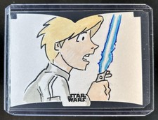 2023 Topps Star Wars Galaxy Luke Skywalker D/C Manga Sketch Dan Riverch Auto 1/1