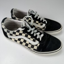 Vans Ward Women's Checkerboard Black White Canvas Suede Skate Shoes US 8