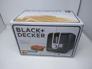 BLACK+DECKER 2 Slice Toaster Extra Wide Slots Black Compact Kitchen Appliance
