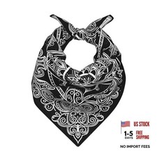 Head Scarf Hair Neck Scarves for Women Fashion Silk Satin Purse Black Mandala