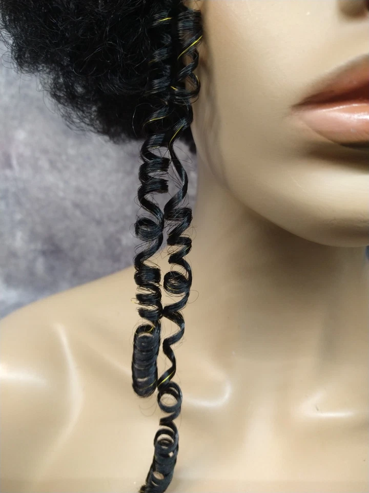 Peluca Polinesia Rosa Margarita Hippie Afro Años 60 Woodstock Disco Island Gal FlowerChild Foto 2 de 4