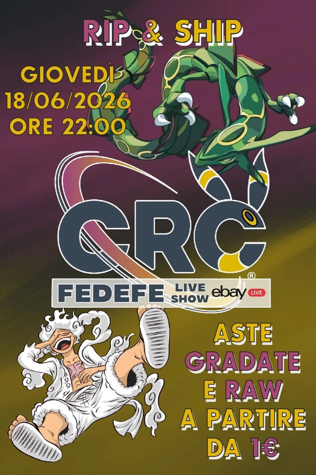 FEDEFE LIVE SHOW CARTE Pokemon & One Piece Aste - RIP & SHIP
