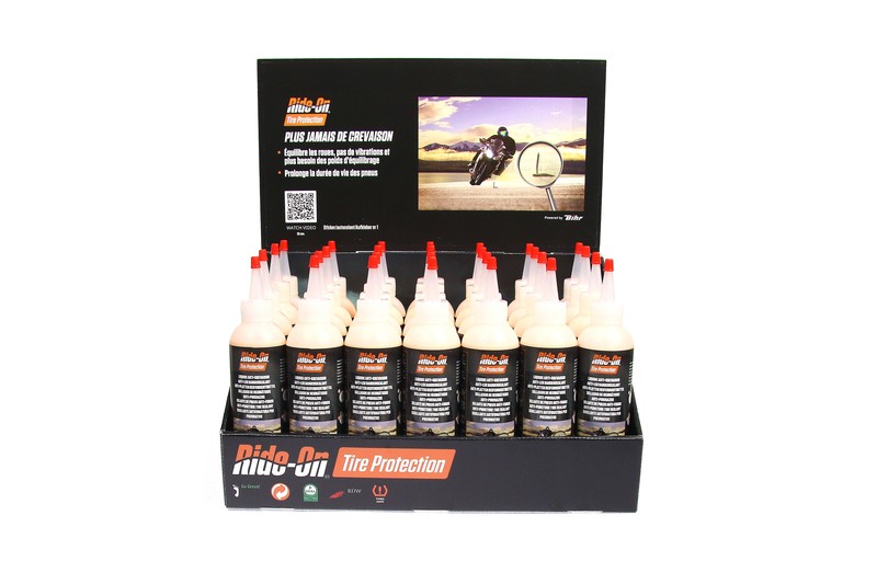 Scellants anti-crevaison moto RIDE-ON pour gel équilibrant et colmatage automatique des pneus