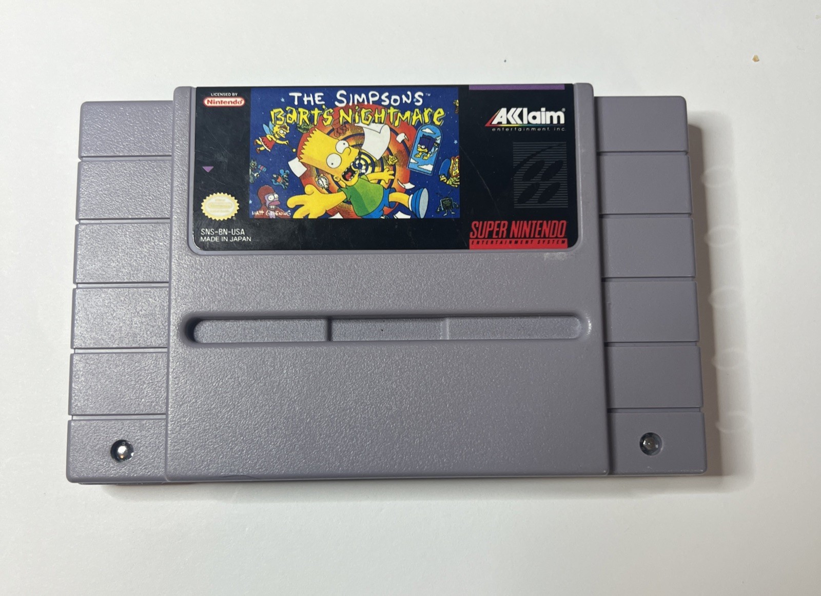 The Simpsons: Bart's Nightmare Super Nintendo (SNES) Authentic Game Tested