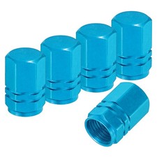 5Pcs Tire Valve Stem Caps Aluminum Alloy Tire Air Caps, Sky Blue