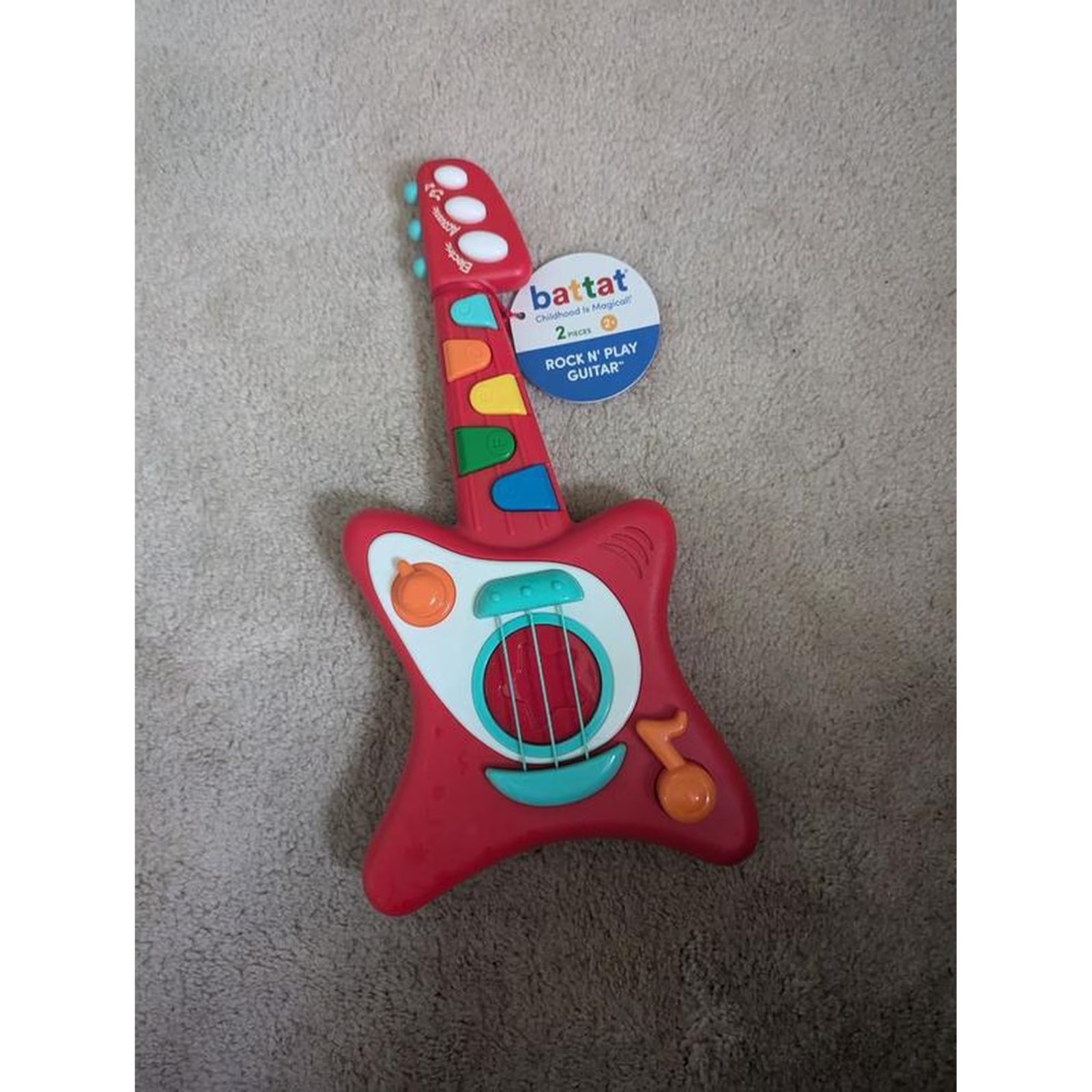 Battat Rock n' Play Guitar, Dual Mode Electric Acoustic, Edu