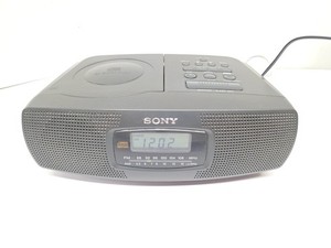 Sony Radio Alarm Clock CD Player Model ICF-CD820 Black Nostalgic Tested
