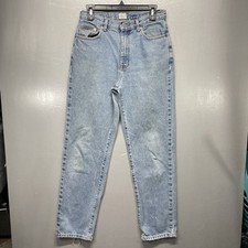 Calvin Klein Women 8 Double Stone Wash Denim Easy Fit Zipper Fly 90s Mom Jeans