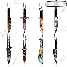 8PCS Halloween Car Air Fresheners - Black Ice Scent Hanging Ornaments