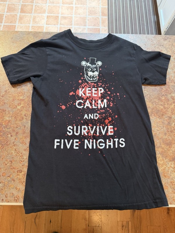 Five Nights at Freddy's Freddy Fazbear Graphic Black Men's XS Cotton T-Shirt