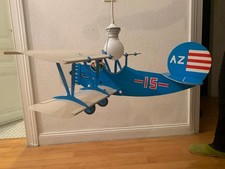 Kinder Flugzeug Deckenlampe / Deckenleuchte blau