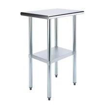 18 In. X 24 In. Stainless Steel Kitchen Utility Table with Adjustable Bottom She