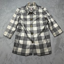 Vintage White Plaid Jacket Preppy Academic Size L Plaid Classic Minimalist
