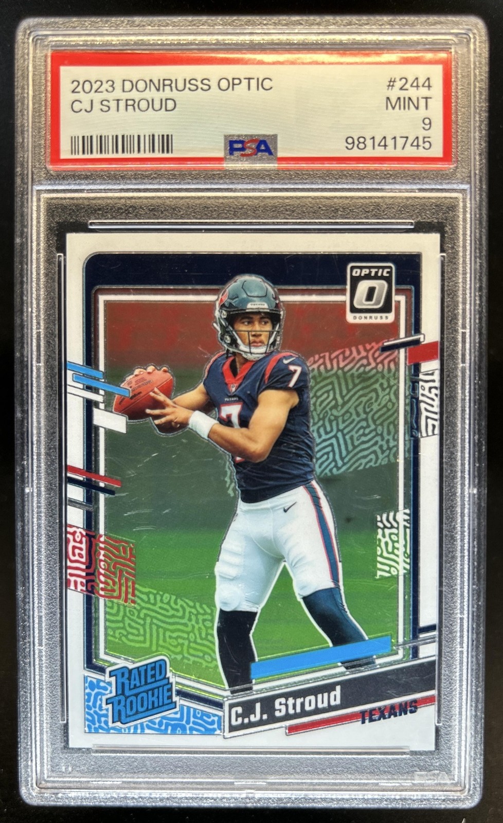 2023 Panini Donruss Optic C.J. Stroud RC Rated #244 Texans PSA 9 Rookie