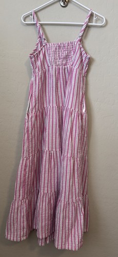 Universal Thread Dress S Maxi Tiered Sundress Pink Stripe Prairie Cottage Core - Picture 5 of 7