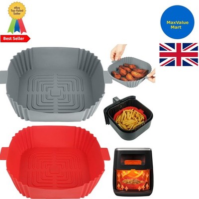 Vielseitige 8 Zoll Air Fryer Silikoneinlagen - wiederverwendbar und hitzebeständig, 2er Pack