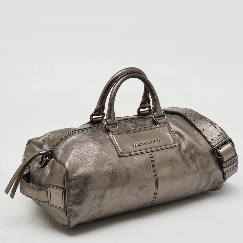 Bolso de Lona Givenchy Metálico Gris Oscuro Cuero Cremallera Foto 3 de 4