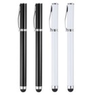 4pcs Ballpoint Pen with Stylus Tip 2 in 1 Rubber Stylus Pens, White Black