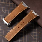 Foliding Clasp Cowhide Leather Band for Apple Watch  Ultra 3 2 1 49mm S11 10 9 8