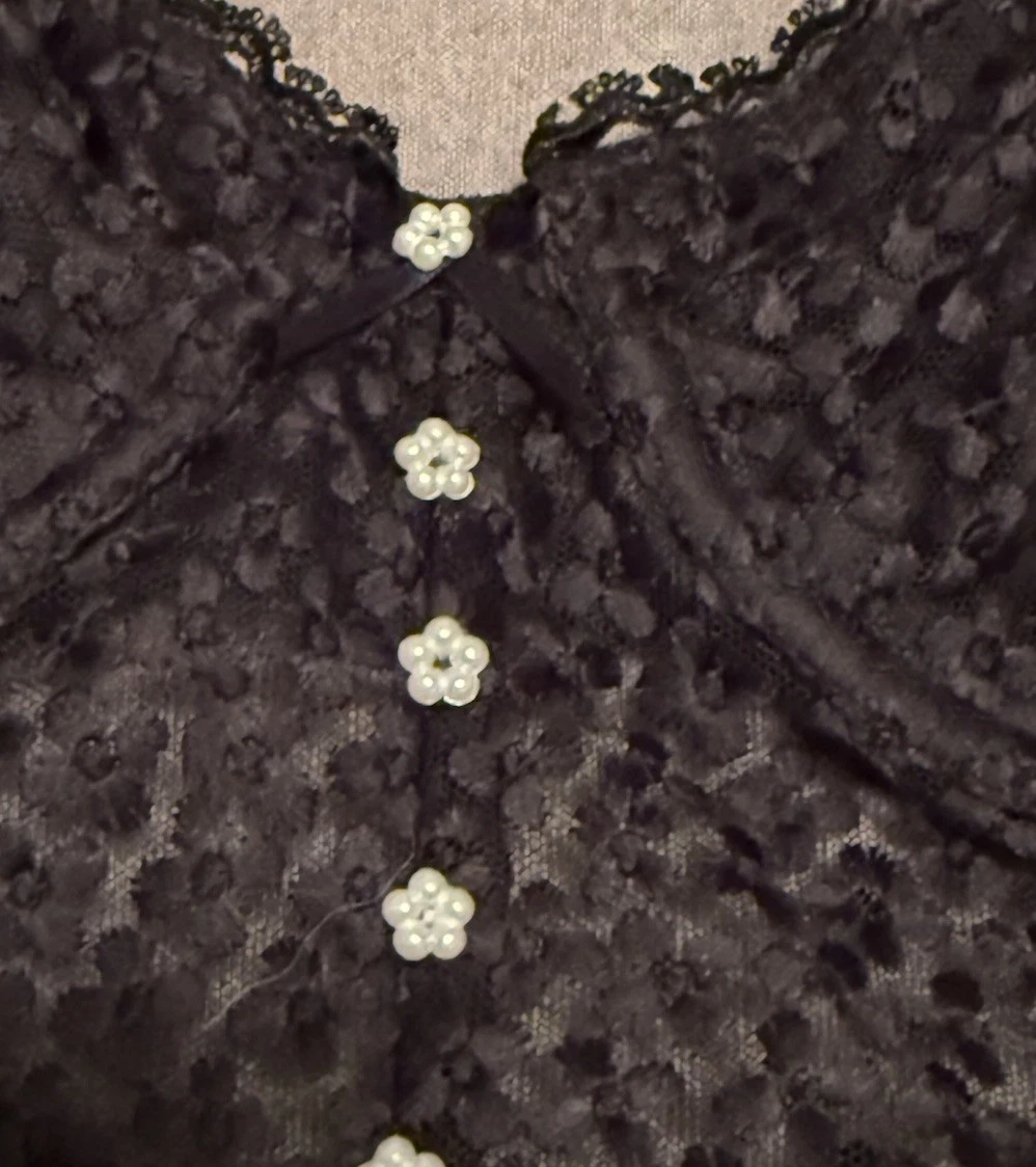 UNDERCOVER Victoria’s Secret Mini Abito Nero For Love & Lemons Raso Increspato L